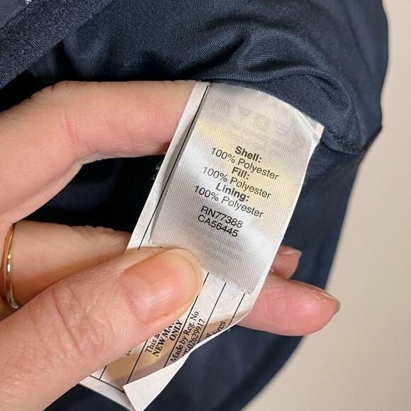 J. CREW Navy and white gingham check quilted vest size small preppy spring - Picture 4 of 5